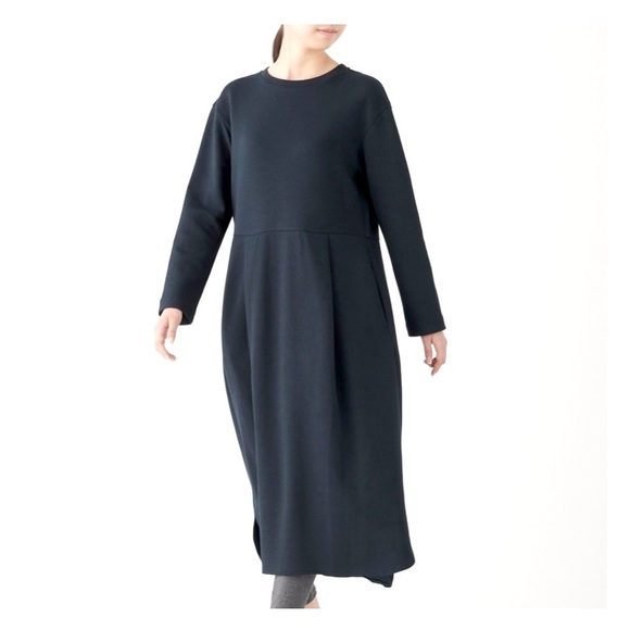 Muji Dresses & Skirts - MUJI Black Sweatshirt Dress